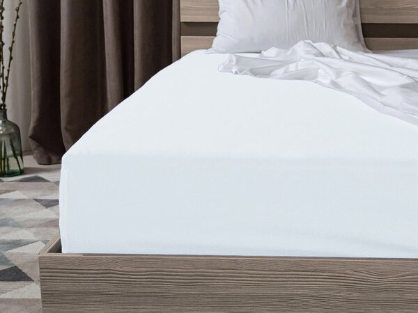 Cearsaf Jersey albastru glaciar 90 x 200 cm