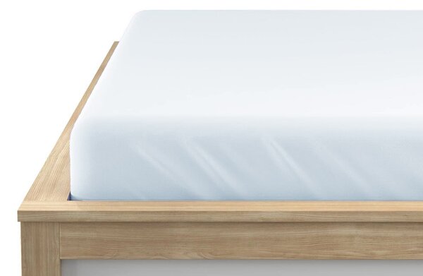 Cearsaf Jersey albastru glaciar 90 x 200 cm