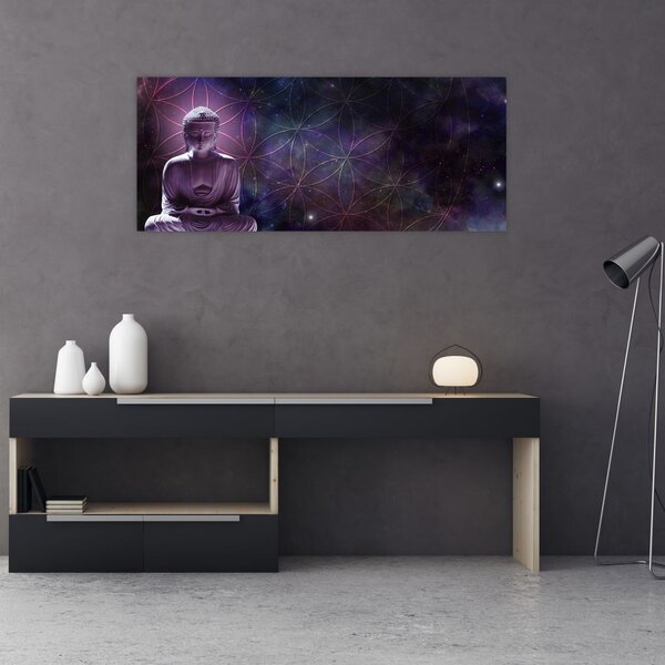 Tablou - Buddha cu florile vieții (120x50 cm)