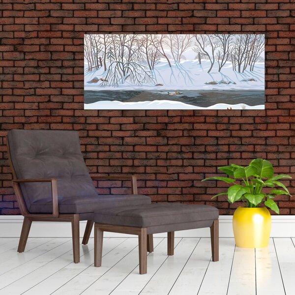 Tablou - Vulpe în peisaj de iarnă (120x50 cm)