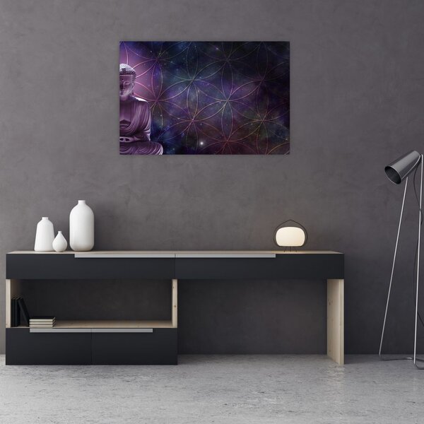Tablou - Buddha cu florile vieții (90x60 cm)