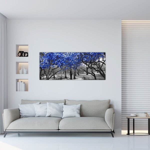 Tablou - Copaci albaștri Central Park, New York (120x50 cm)
