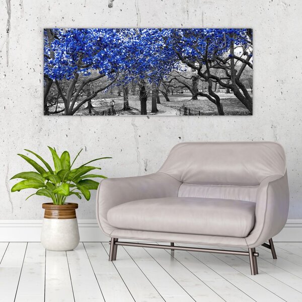 Tablou - Copaci albaștri Central Park, New York (120x50 cm)