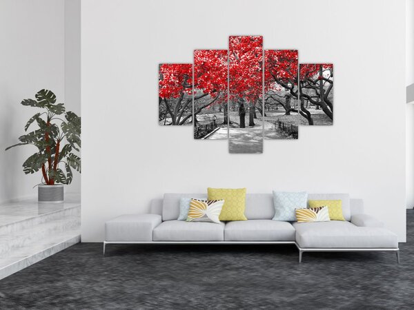 Tablou - Copaci roșii, Central Park, New York (150x105 cm)