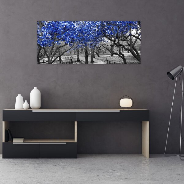 Tablou - Copaci albaștri Central Park, New York (120x50 cm)