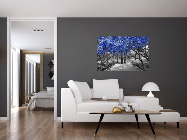 Tablou - Copaci albaștri Central Park, New York (90x60 cm)