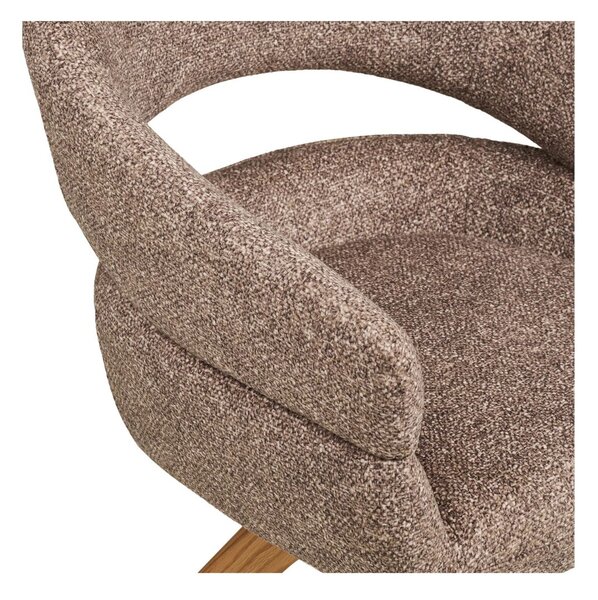 Scaun de dining pivotant Dover, maro/stejar natural