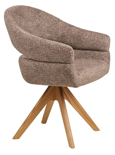 Scaun de dining pivotant Dover, maro/stejar natural