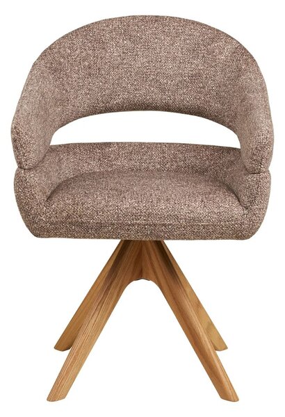 Scaun de dining pivotant Dover, maro/stejar natural
