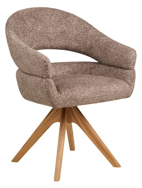 Scaun de dining pivotant Dover, maro/stejar natural