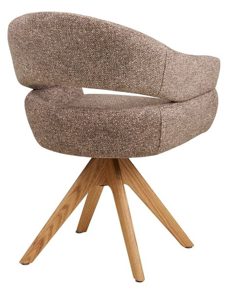 Scaun de dining pivotant Dover, maro/stejar natural
