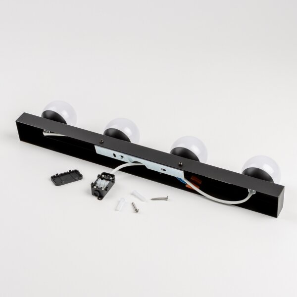 Brilagi - Lumină LED pentru oglindă de baie HOLLYWOOD 4xLED/3W/230V IP44 negru