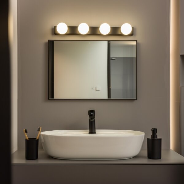 Brilagi - Lumină LED pentru oglindă de baie HOLLYWOOD 4xLED/3W/230V IP44 negru
