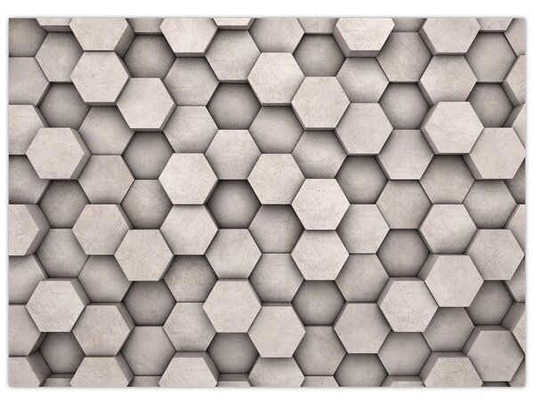 Tablou - Hexagoane design beton (70x50 cm)