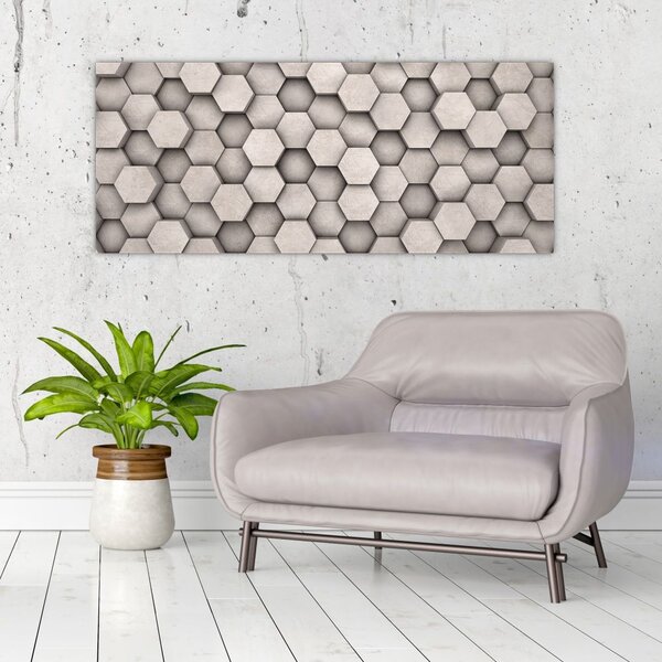 Tablou - Hexagoane design beton (120x50 cm)