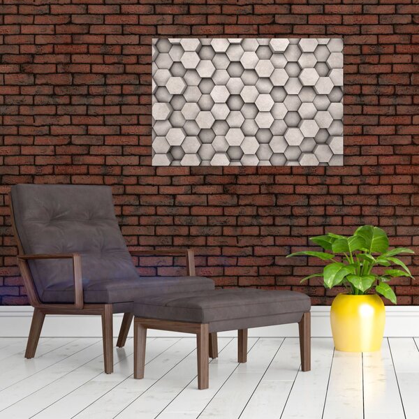 Tablou - Hexagoane design beton (90x60 cm)