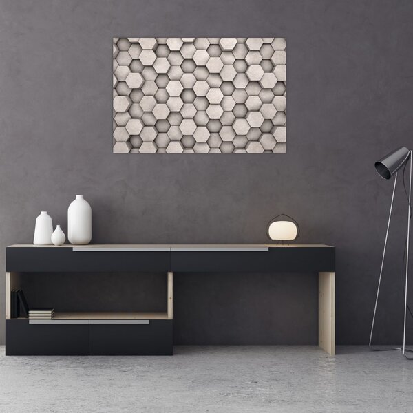 Tablou - Hexagoane design beton (90x60 cm)