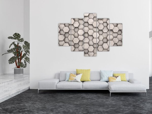 Tablou - Hexagoane design beton (150x105 cm)