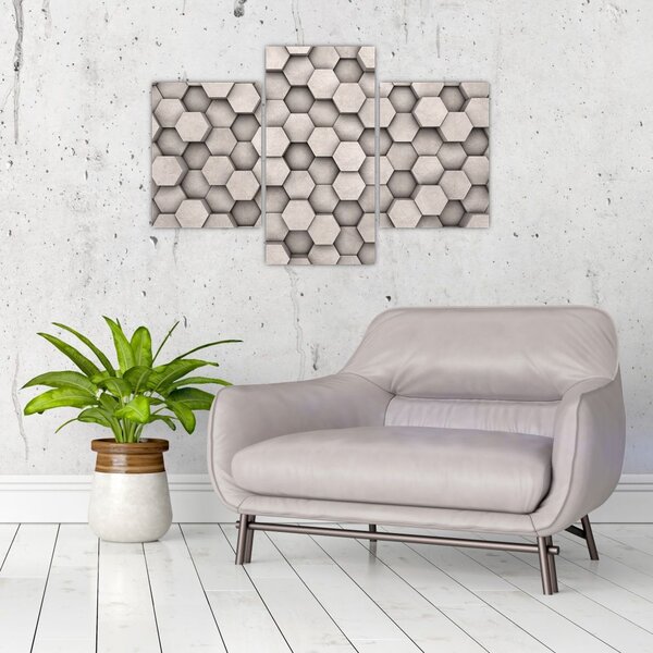 Tablou - Hexagoane design beton (90x60 cm)