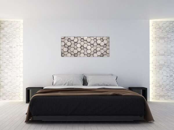 Tablou - Hexagoane design beton (120x50 cm)