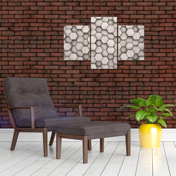 Tablou - Hexagoane design beton (90x60 cm)