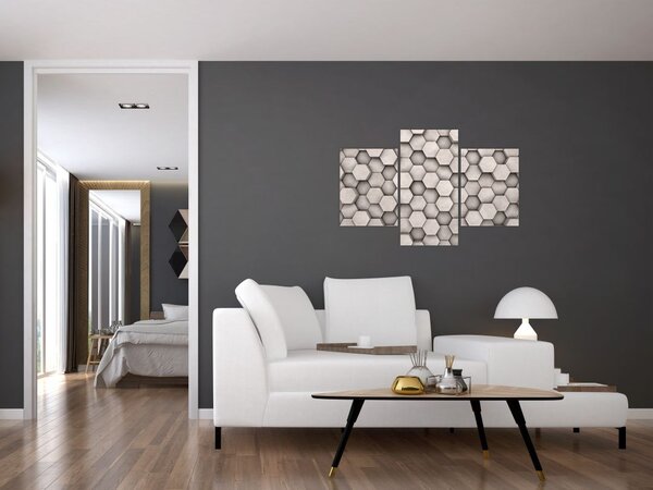 Tablou - Hexagoane design beton (90x60 cm)