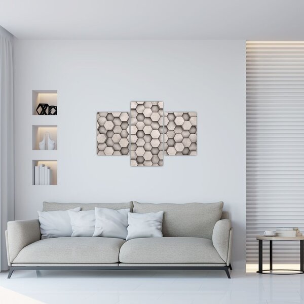 Tablou - Hexagoane design beton (90x60 cm)
