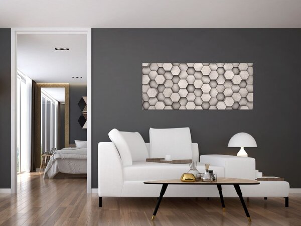 Tablou - Hexagoane design beton (120x50 cm)