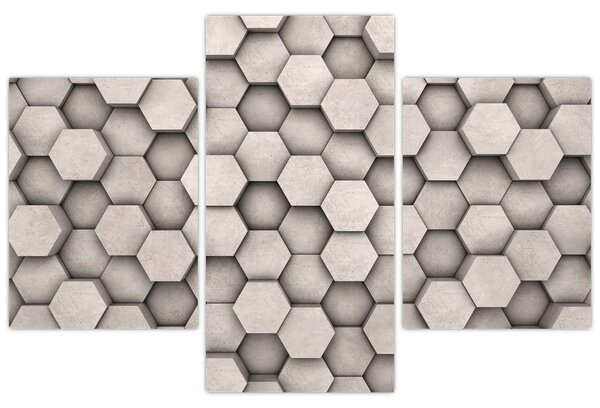 Tablou - Hexagoane design beton (90x60 cm)