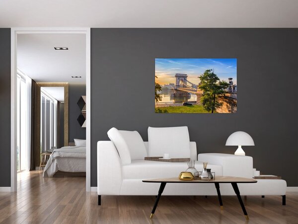 Tablou - Pod peste râu, Budapesta, Ungaria (90x60 cm)