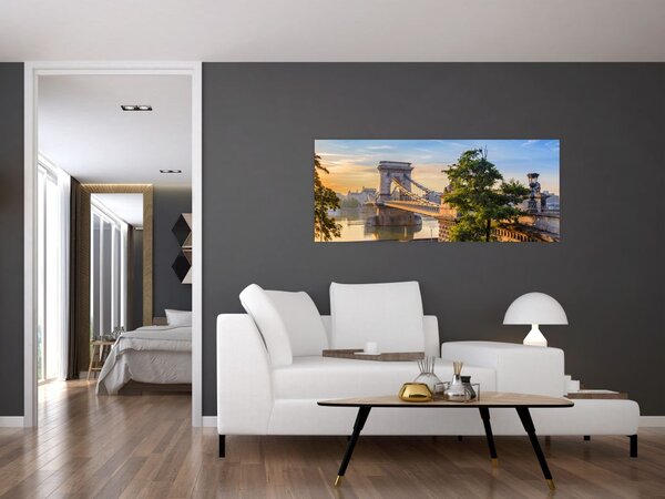 Tablou - Pod peste râu, Budapesta, Ungaria (120x50 cm)