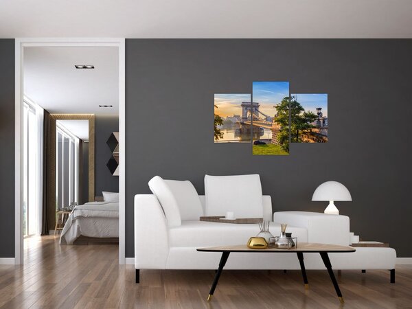 Tablou - Pod peste râu, Budapesta, Ungaria (90x60 cm)