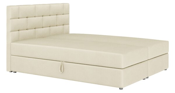Pat matrimonial Boxspring 140x200 cm Waller (Bej) (cu somieră și saltea). 1007717