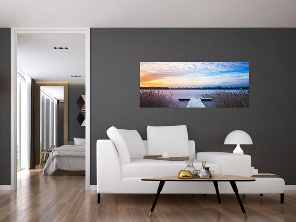 Tablou - Lac înghețat, Ełk, Mazury, Polonia (120x50 cm)