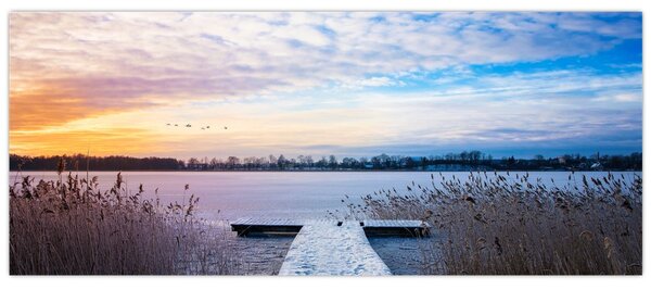 Tablou - Lac înghețat, Ełk, Mazury, Polonia (120x50 cm)