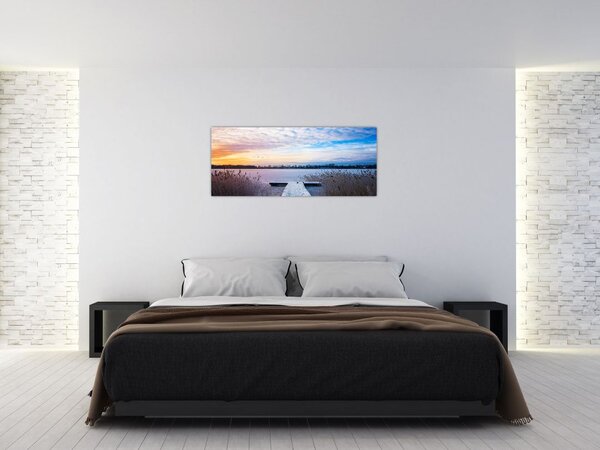 Tablou - Lac înghețat, Ełk, Mazury, Polonia (120x50 cm)