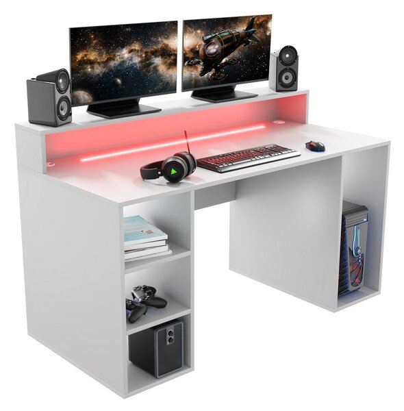 Masă PC gaming Endechor (Alb). 1054993