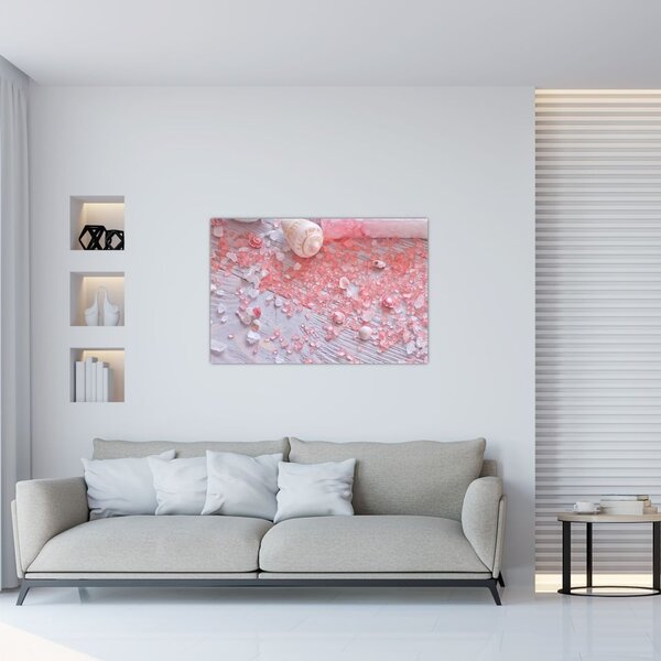 Tablou - Atmosfera de litoral în nuanțe roz (90x60 cm)