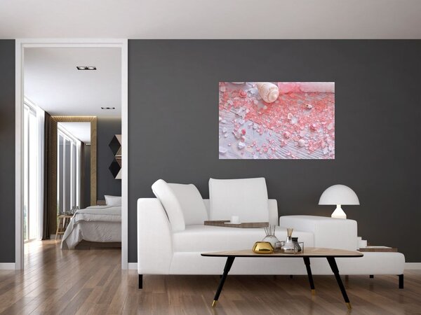 Tablou - Atmosfera de litoral în nuanțe roz (90x60 cm)