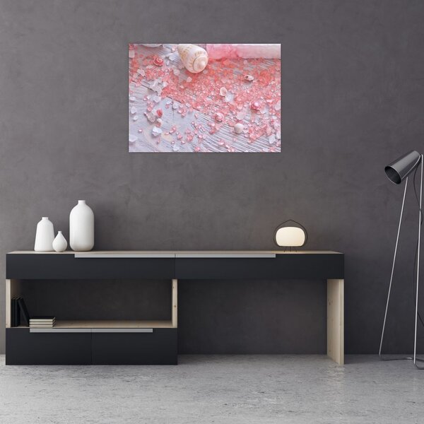 Tablou - Atmosfera de litoral în nuanțe roz (70x50 cm)