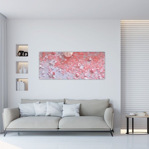 Tablou - Atmosfera de litoral în nuanțe roz (120x50 cm)