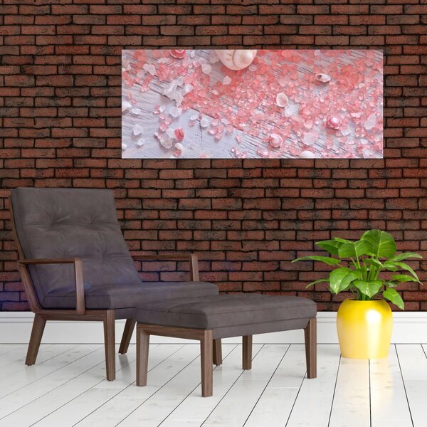 Tablou - Atmosfera de litoral în nuanțe roz (120x50 cm)
