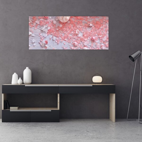 Tablou - Atmosfera de litoral în nuanțe roz (120x50 cm)