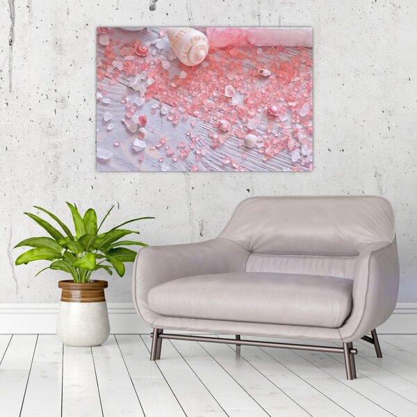 Tablou - Atmosfera de litoral în nuanțe roz (90x60 cm)