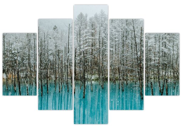 Tablou - Pescărie turcoaz, Biei, Japonia (150x105 cm)