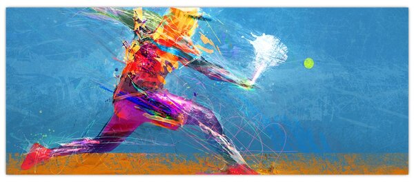 Tablou - Jucător de tenis pictat (120x50 cm)