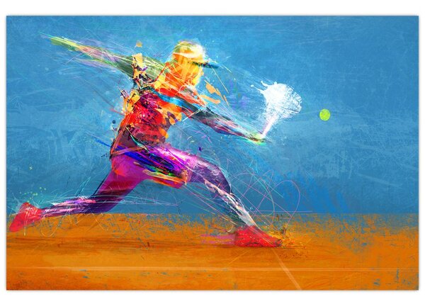 Tablou - Jucător de tenis pictat (90x60 cm)