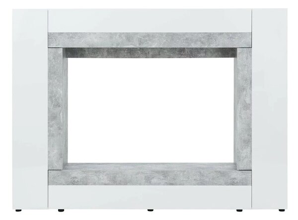 Mobilier living Warsa (Alb + Alb lucios + beton). Promo -14%. 1069342
