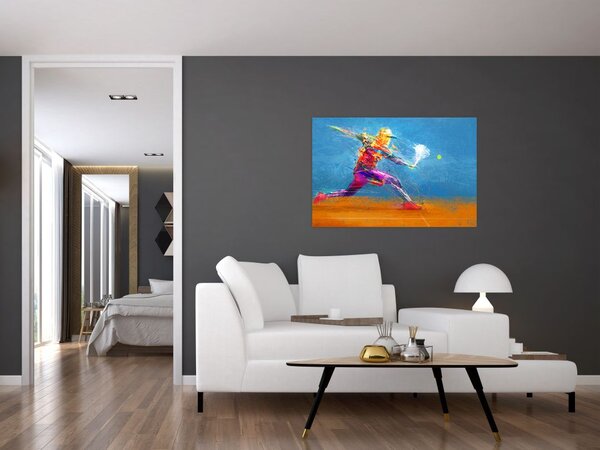 Tablou - Jucător de tenis pictat (90x60 cm)