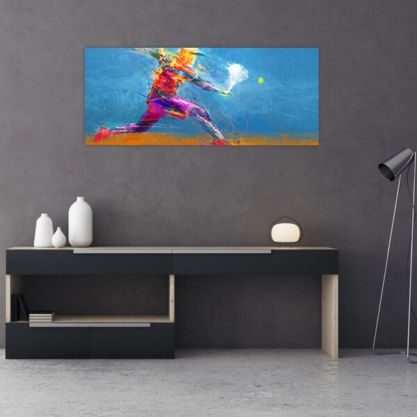 Tablou - Jucător de tenis pictat (120x50 cm)